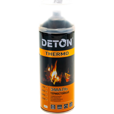 Аэрозольная эмаль Deton термостойкая черная THERMO 520 мл 126943 DTN-A70666
