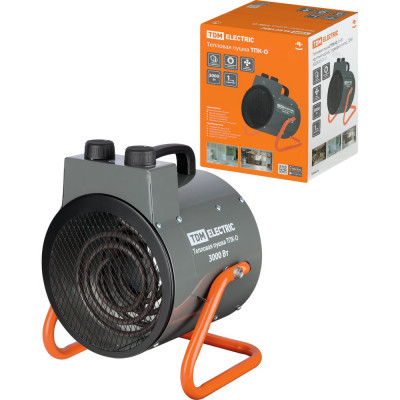 Тепловая пушка TDM ELECTRIC тпк-о, 3 квт, круглый корпус, терморегулятор, SQ2520-0110