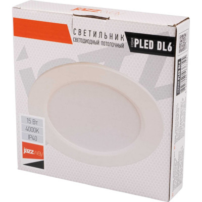 Светодиодный светильник Jazzway PLED DL6 WH Downlight 15Вт 4000К IP40 ДВО встраив. 5036345