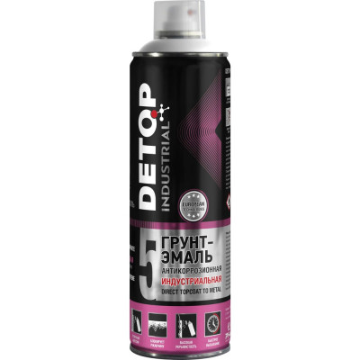 Грунт-эмаль DETOP антикоррозионная, сигнальный белый, RAL 9003, аэрозоль 650 мл DTI-A07734