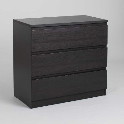 Комод Гуд ЛАКК МАЛЬТА 3 ящика, 80x48x76 см, черный, дуб венге 2.05.02.040.5