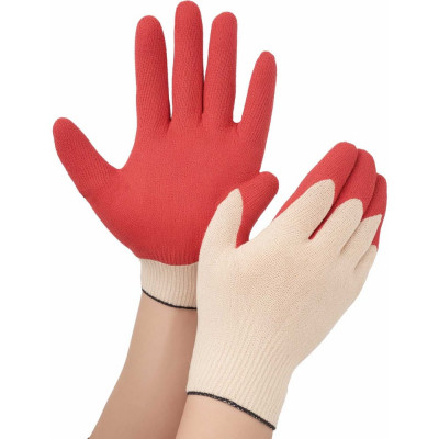 Перчатки с одинарным латексным покрытием Gigant 13 класс, красные 1 пара GGL-15
