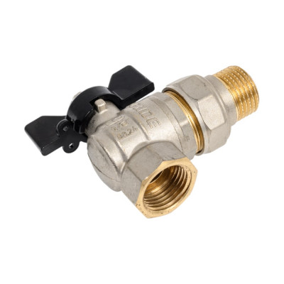 Кран LD PRIDE шаровой со сгоном угловой 1/2'' - 1/2'' бабочка 552307