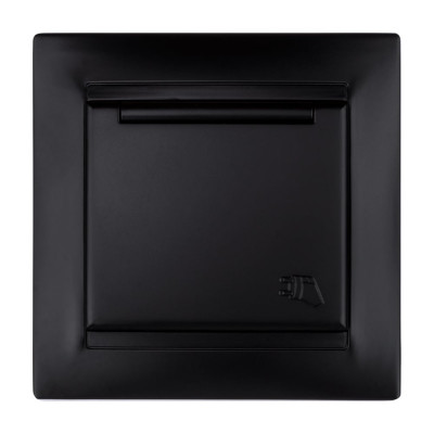 Розетка с заземлением 16А 250В IP44 с крышкой графит "Лама" TDM ELECTRIC SQ1815-0626