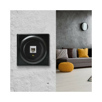Компьютерная розетка OneKeyElectro 1xRJ45 категория 5e, цвет чёрный 1E20701303 2172816