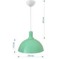 Светильник Apeyron декоративный, подвесной, металлический, Е27 15Вт, 220В, мятный / 12-105