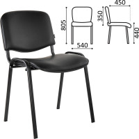 Стул для персонала и посетителей BRABIX Iso CF-005 черный каркас, кожзам черный 531977