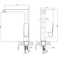 Смеситель для кухни RUSH Gozo высокий, с поворотным изливом, хром GZ3735-23