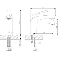 Одноручный смеситель для умывальника RUSH хром IS6535-11