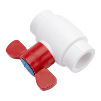 Шаровой кран Blue Ocean (шар - латунный) полипропиленовый для ГВС бабочка - 25 PPRF/BV/PPR/HW-1B(W)-25