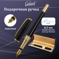 Подарочная перьевая ручка GALANT LUDUS черный корпус, золотистые детали, узел 0.8 мм 143529