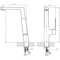 Смеситель для кухни RUSH Thira высокий, с поворотным изливом, хром TR3635-23