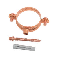 Хомут для труб Uni-Fitt 35 медный со шпилькой и дюбелем 851R3500