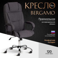 Кресло Tetchair bergamo 22 хром, ткань, темно-серое f68 19399