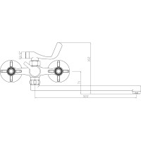 Смеситель для ванны и умывальника MIXLINE 1/2 керамика ML30-02 550781
