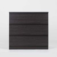 Комод Гуд ЛАКК МАЛЬТА 3 ящика, 80x48x76 см, черный, дуб венге 2.05.02.040.5