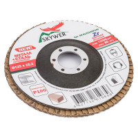 Круг лепестковый торцевой Цирконий 125х22.2 мм, P100, 10 шт SKYWER SK-KLTZ125P100