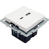 Розетка USB IEK Brite a+c 18вт рю11-1-брб белый BR-U22-018-K01