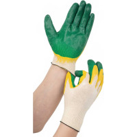 Перчатки с двойным латексным обливом Gigant люкс, 9 размер, 13 класс, зеленые GGL-17