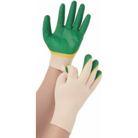 Перчатки с двойным латексным обливом Gigant 13 класс,1 пара, зеленые GGL-16