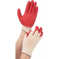 Перчатки с одинарным латексным покрытием Gigant 13 класс, красные 1 пара GGL-15