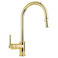 Смеситель для кухни Migliore ERMITAGE MINI с вытяжной лейкой, ручка сбоку, латунь, золото 31528
