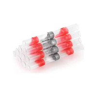 Термоусаживаемая ГСИ STEKKER Ld302-0515 с припоем 0,5-1,5 мм 19a, прозрачный/красный, 100шт в упак, 49157