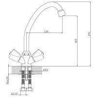 Смеситель для кухни ARCO DA VELLA маховик пластик А4506 11685