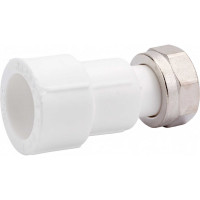 Муфта с накидной гайкой RTP ppr 20x1/2, пластик штуцер, белый, 28190