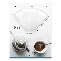 Фильтр для кофе № 4 Tatkraft бумажные, отбеленные, одноразовые, 300 шт. 13988