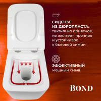 Унитаз подвесной безободковый с сиденьем с микролифтом BOND F04-10