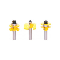 Фрезы мебельной обвязки + филенка (Z=2, D=41.3x18-22 мм (L=74.8 мм) + D=76.2x14.9 мм (L=77.6 мм), S=12 мм) Deltatools 300.007 06-4859