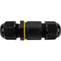 3-контактный водонепроницаемый соединитель-коннектор для проводов STEKKER LD520, черный 49113