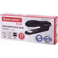 Степлер BRAUBERG SX-39 №24/6 26/6 до 25 листов, черный 228590