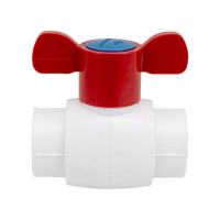 Шаровой кран Blue Ocean (шар - латунный) полипропиленовый для ГВС бабочка - 25 PPRF/BV/PPR/HW-1B(W)-25