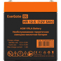 Батарея аккумуляторная АКБ HR 12-5 12V 5Ah 1221W, клеммы F1 ExeGate 285949