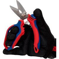 Ножницы электрика Knipex угловые, обжим концевых гильз: 0.5–6 мм и 10–25 мм, 160 мм, нержавеющие, 2-компонентные ручки, SB KN-950520SB