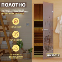 Дверь для бани DoorWood Банька бронза матовая, 1800x700 мм УТ-00014711