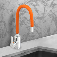 Смеситель для мойки Juguni с цветным изливом " Luxe" (оранжевый) 0402.483