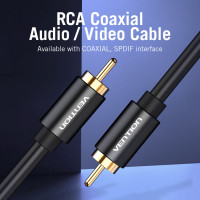 Кабель VENTION аудио RCA M/RCA M - 2м Чёрный VAB-R09-B200