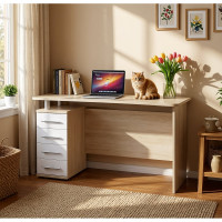 Компьютерный стол СОКОЛ КСТ-105 Дуб сонома/белый 00-00011412