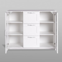 Тумба/комод Гуд ЛАКК СИРИУС 2 двери со стеклом и 3 ящика, 117x41x94 см, белая 2.02.03.380.1
