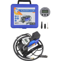 Компрессор Nova Bright АК-45, до 45 л/мин., 100 PSI, 12В, синий металлический корпус, пластиковый кейс, цифровой манометр, автостоп 36449