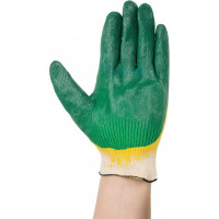 Перчатки с двойным латексным обливом Gigant люкс, 9 размер, 13 класс, зеленые GGL-17