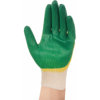 Перчатки с двойным латексным обливом Gigant 13 класс,1 пара, зеленые GGL-16