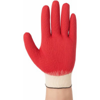 Перчатки с одинарным латексным покрытием Gigant 13 класс, красные 1 пара GGL-15