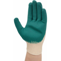 Перчатки с одинарным латексным покрытием Gigant 13 класс, размер 9, зеленые GGL-14