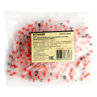 Термоусаживаемая ГСИ STEKKER Ld302-0515 с припоем 0,5-1,5 мм 19a, прозрачный/красный, 100шт в упак, 49157