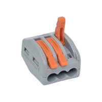 Клемма EKF СМК 222-413 с рычагом, 3 отверстия, блистер (20штук) PROxima plc-smk-413b-20
