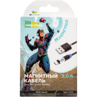 Дата-кабель More Choice Smart USB 3.0A для Type-C Magnetic нейлон 1м K61Sa Black